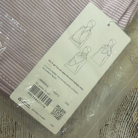 Lululemon Mauve Purple Striped Vinsaya Scarf